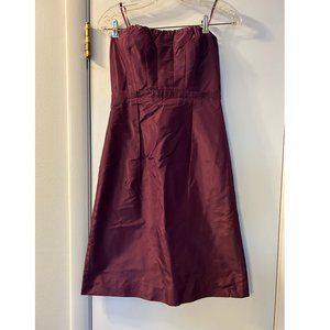 J Crew Strapless Bridesmaid/Cocktail Dress. Maroon/Deep Purple. Size 2.